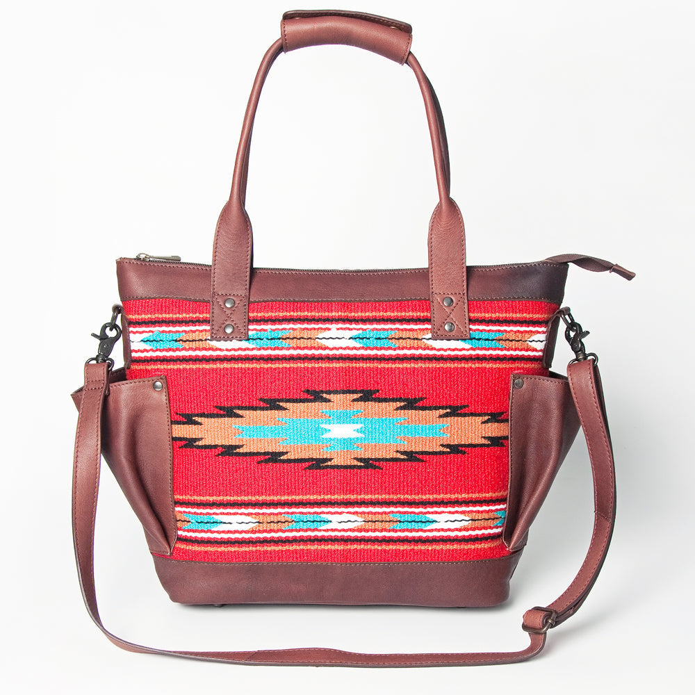American Darling Tote Upcycled Wool Genuine Leather
