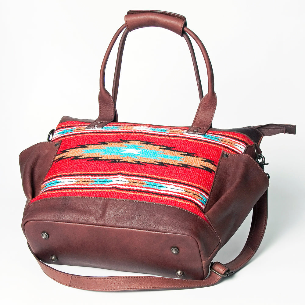 American Darling Tote Upcycled Wool Genuine Leather