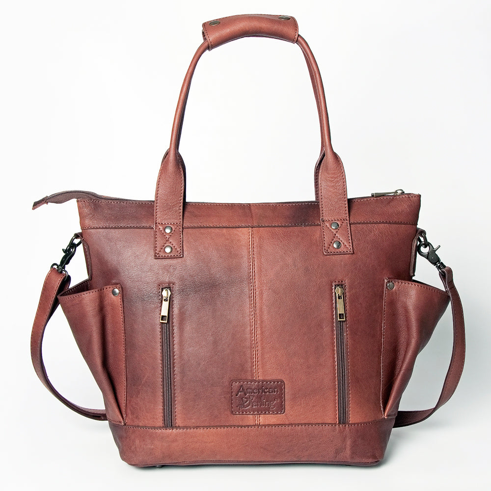 American Darling Tote Upcycled Wool Genuine Leather