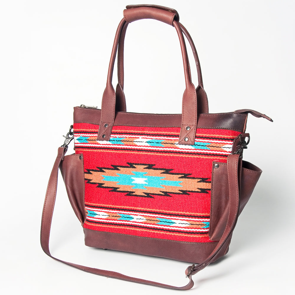 American Darling Tote Upcycled Wool Genuine Leather