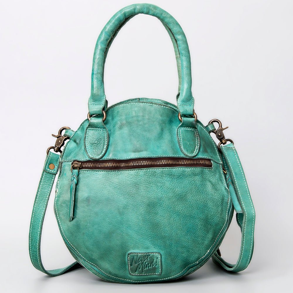 Never Mind Tote Vintage Handmade Genuine Cowhide Leather