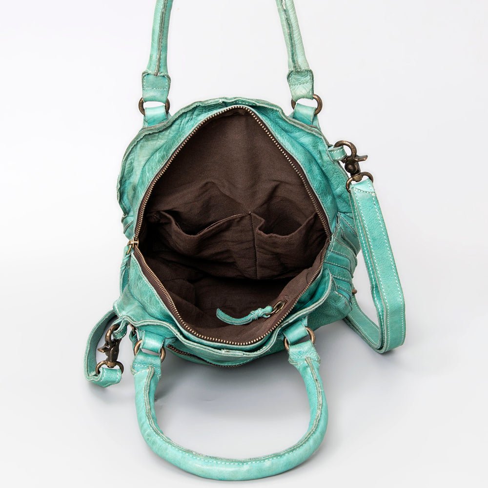 Never Mind Tote Vintage Handmade Genuine Cowhide Leather