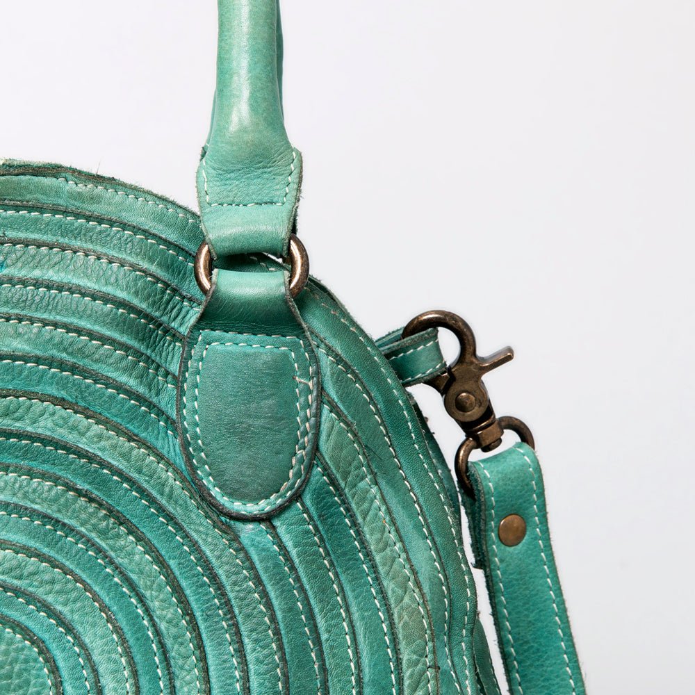 Never Mind Tote Vintage Handmade Genuine Cowhide Leather