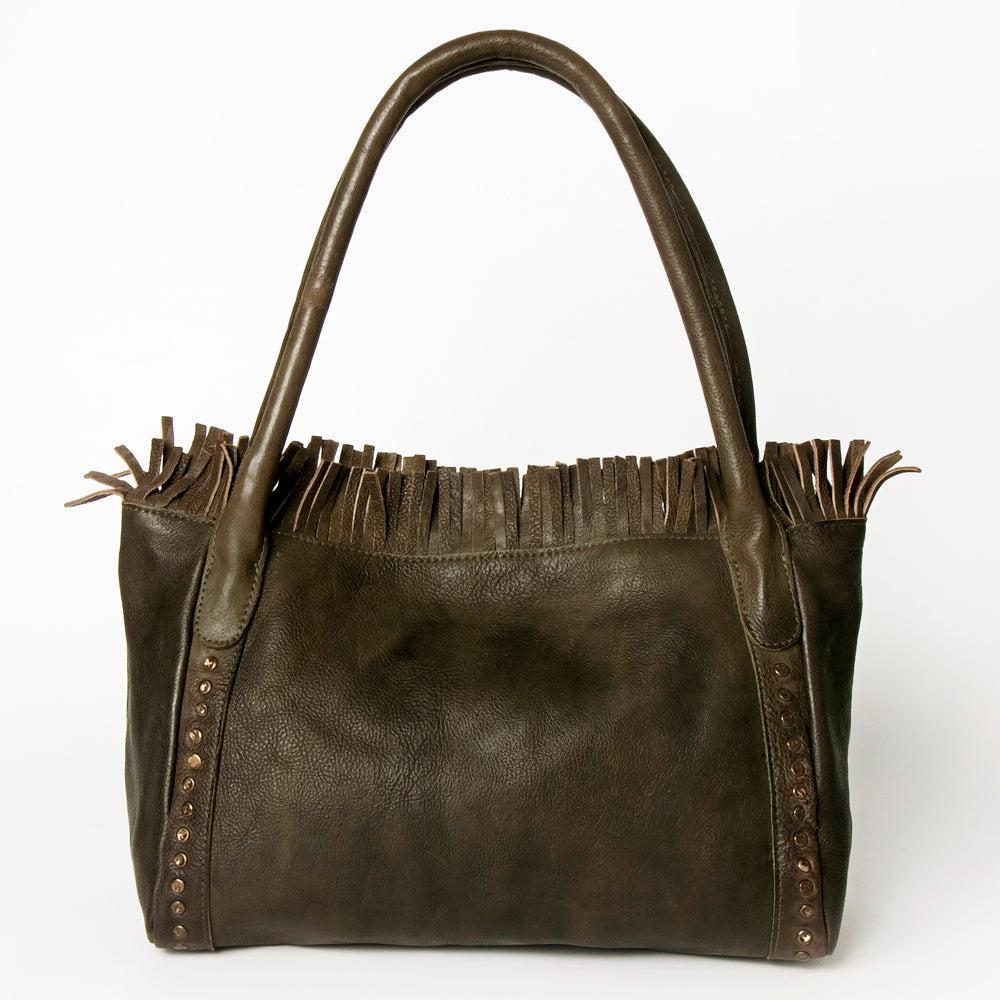 Never Mind Tote Vintage Handmade Genuine Cowhide Leather