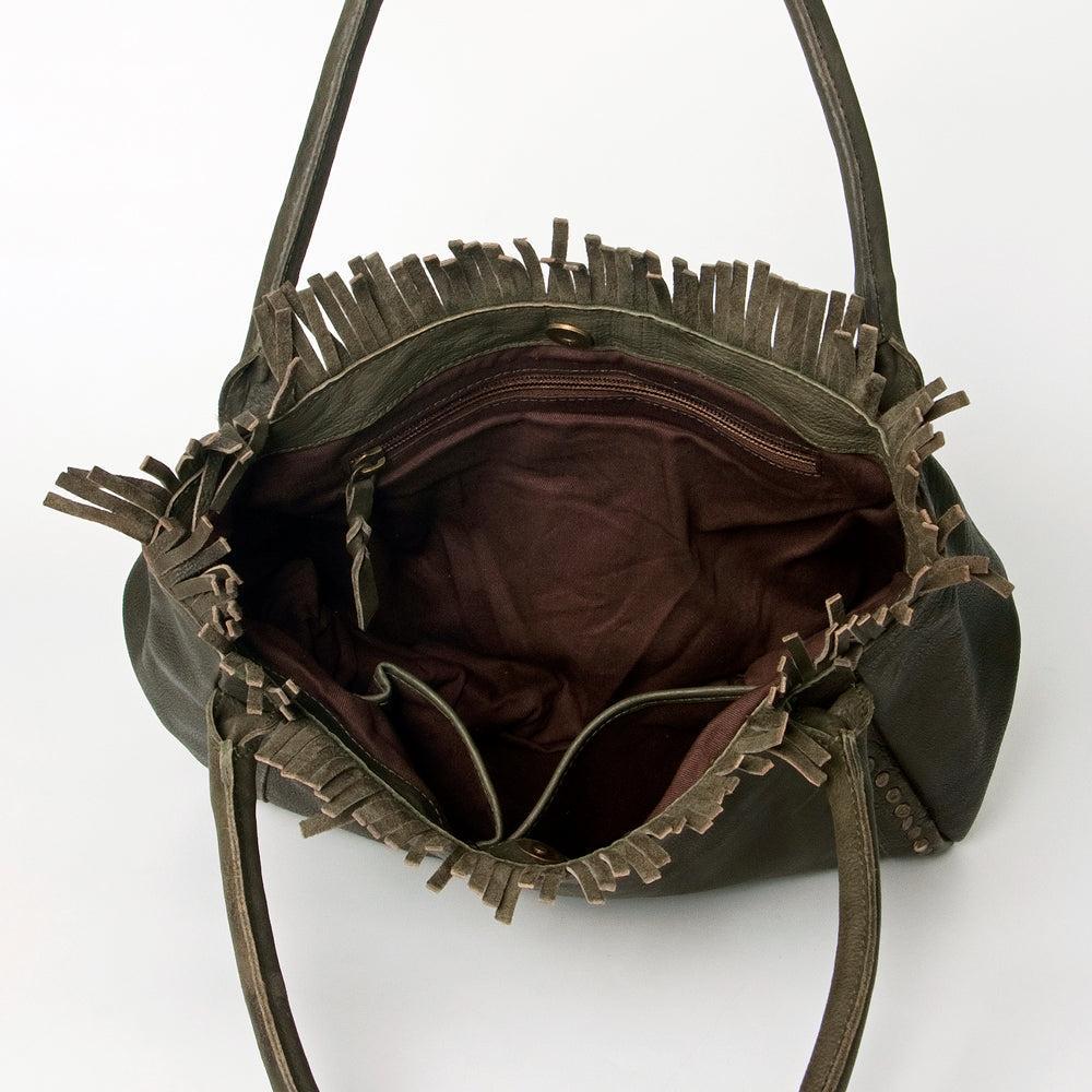 Never Mind Tote Vintage Handmade Genuine Cowhide Leather