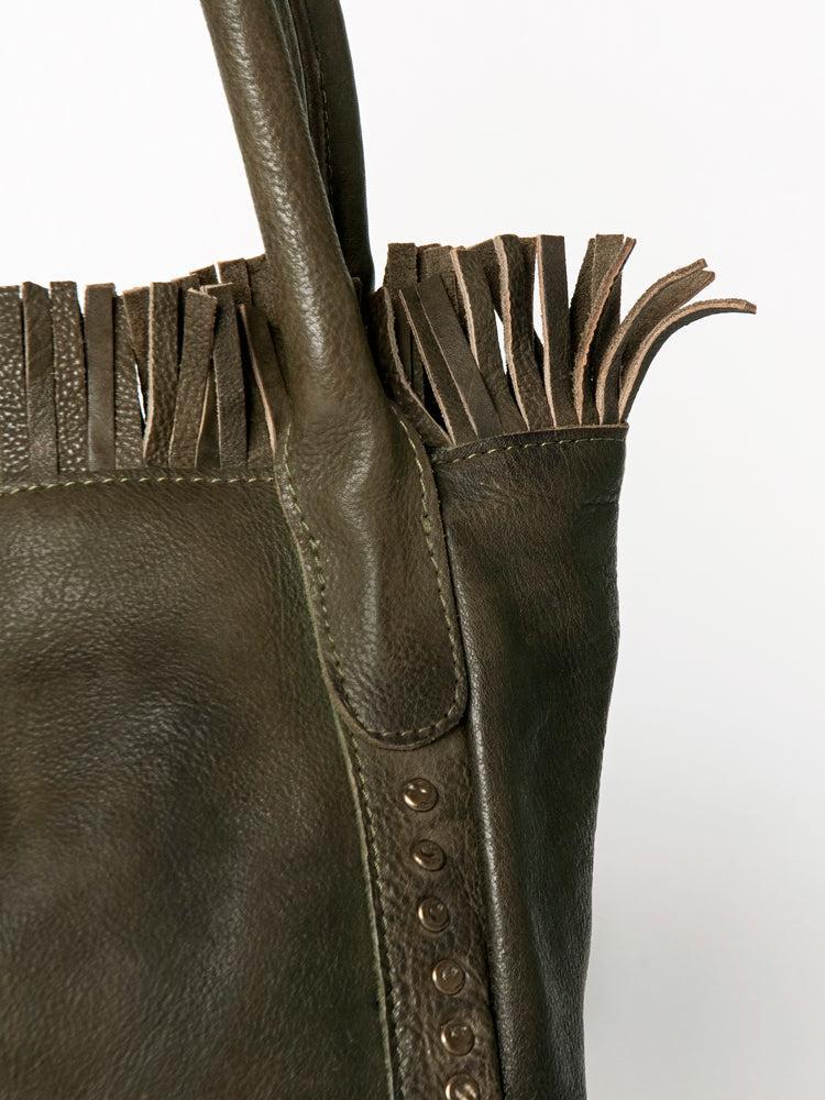 Never Mind Tote Vintage Handmade Genuine Cowhide Leather