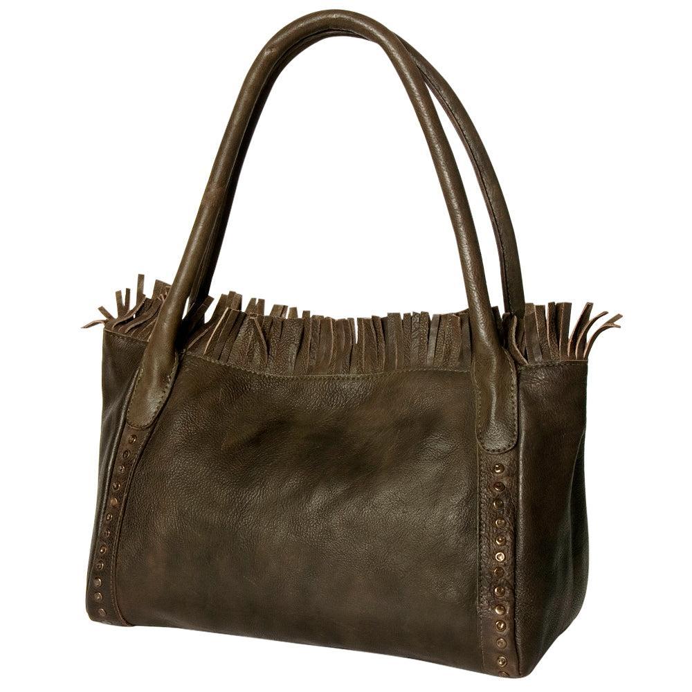 Never Mind Tote Vintage Handmade Genuine Cowhide Leather