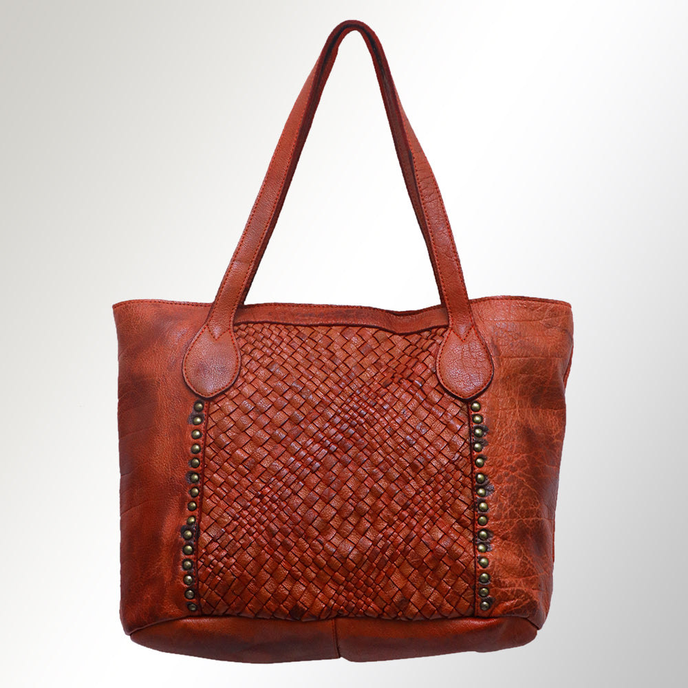 Never Mind Tote Vintage Handmade Genuine Cowhide Leather