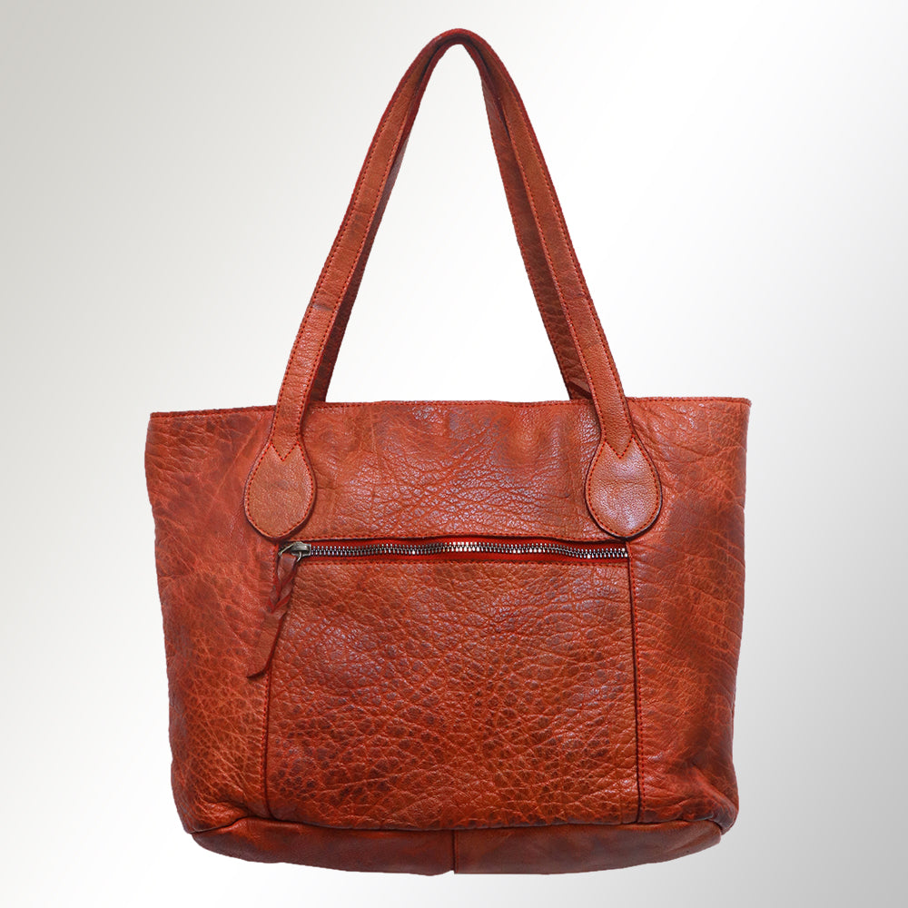 Never Mind Tote Vintage Handmade Genuine Cowhide Leather