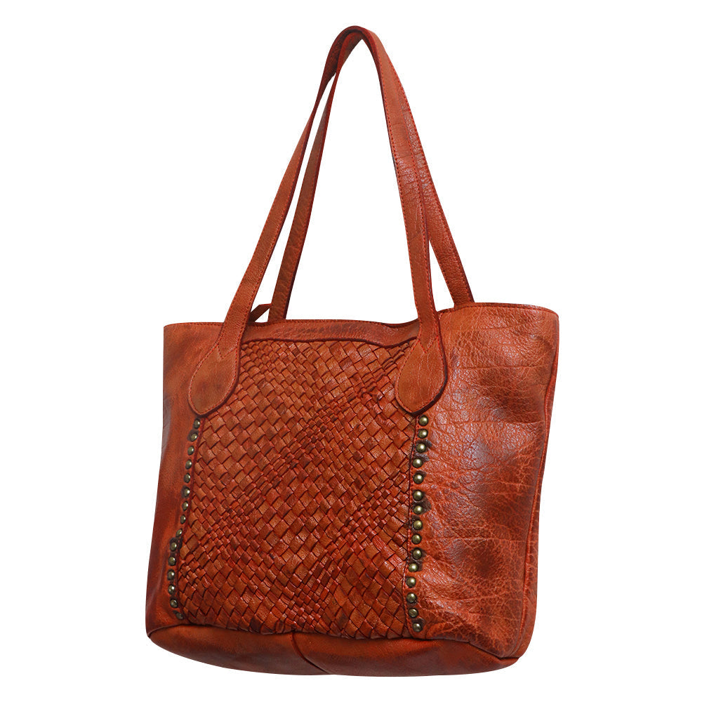 Never Mind Tote Vintage Handmade Genuine Cowhide Leather