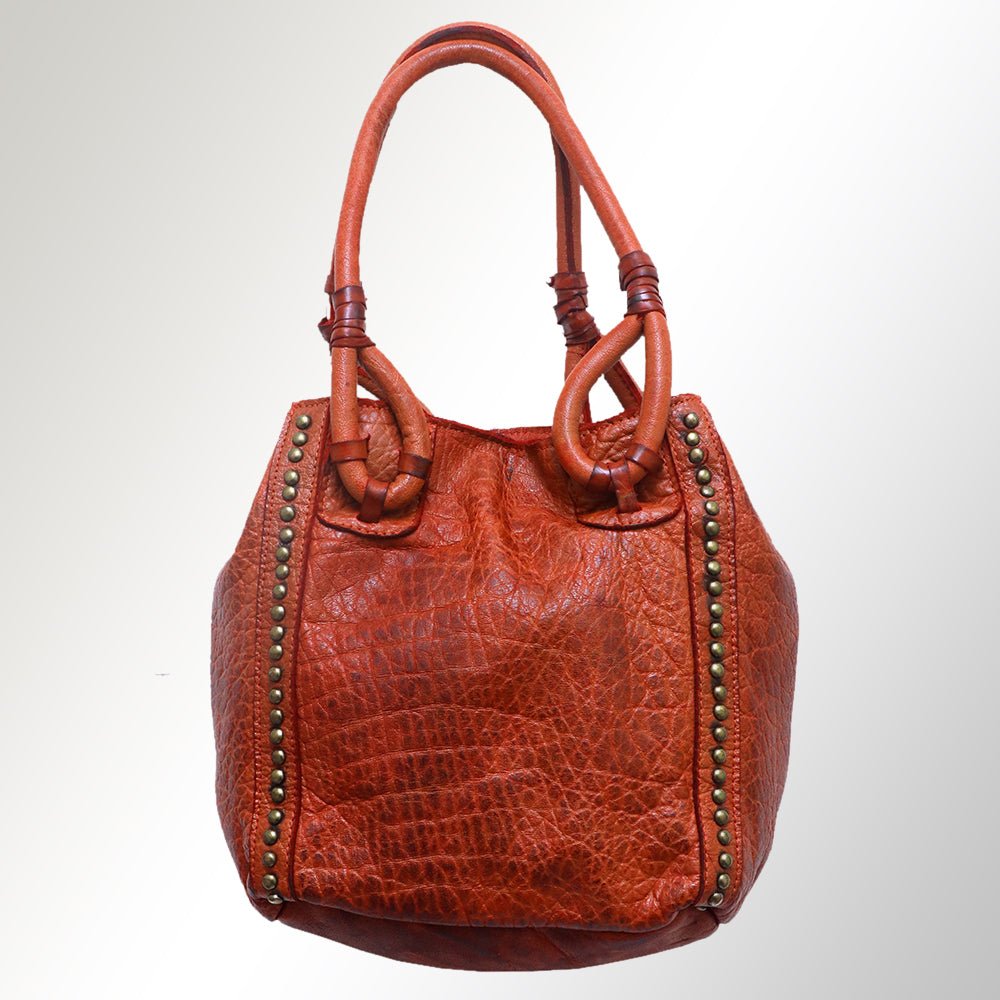 Never Mind Tote Vintage Handmade Genuine Cowhide Leather