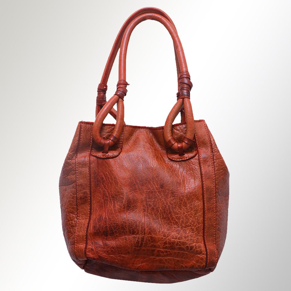 Never Mind Tote Vintage Handmade Genuine Cowhide Leather