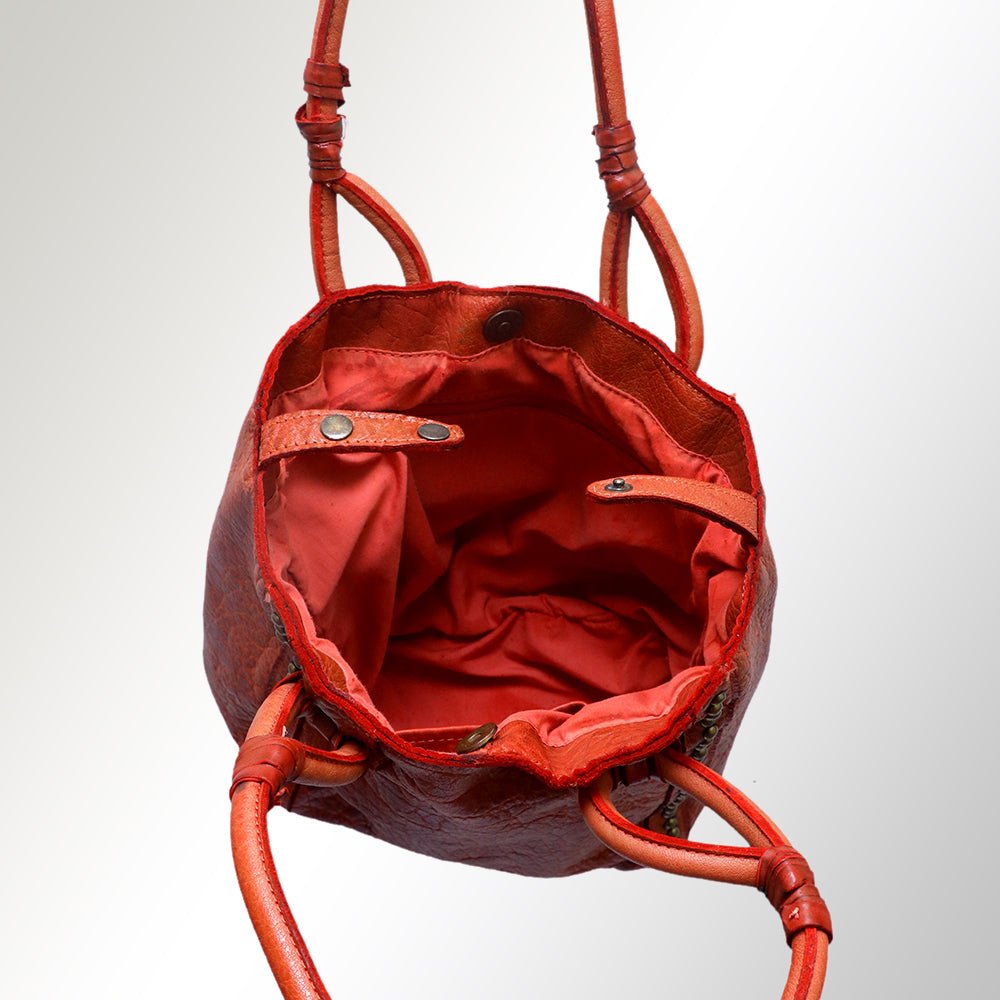 Never Mind Tote Vintage Handmade Genuine Cowhide Leather