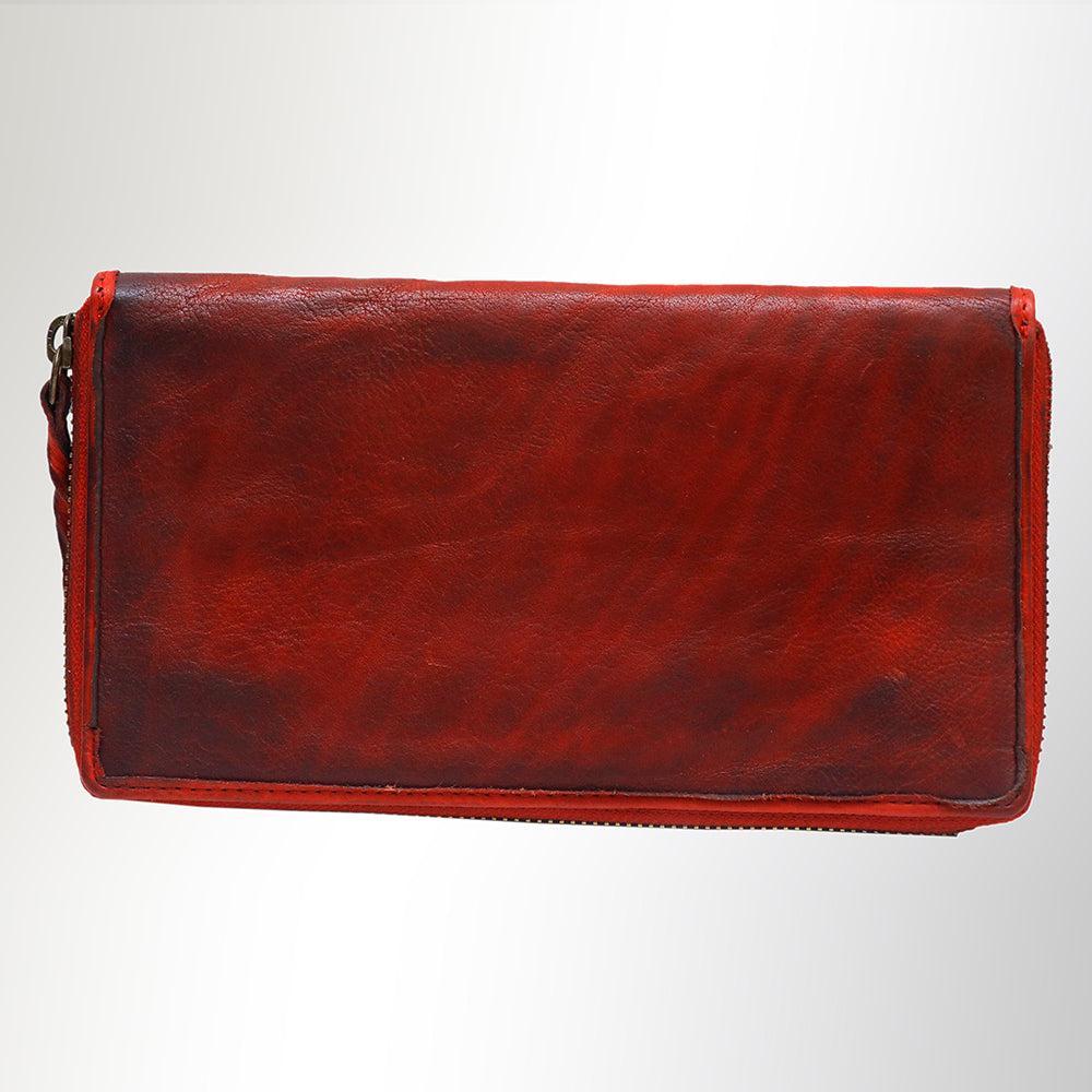 Never Mind Wallet Vintage Handmade Genuine Cowhide Leather