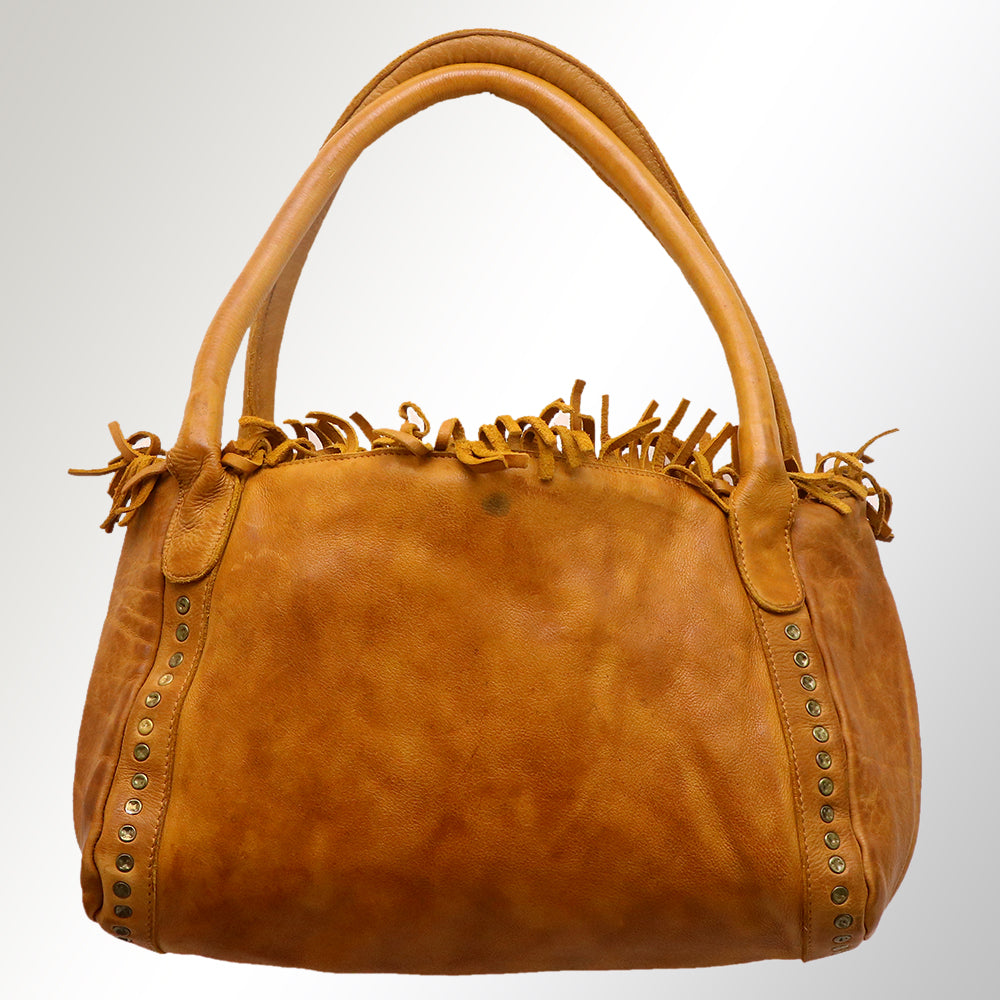 Never Mind Tote Vintage Handmade Genuine Cowhide Leather