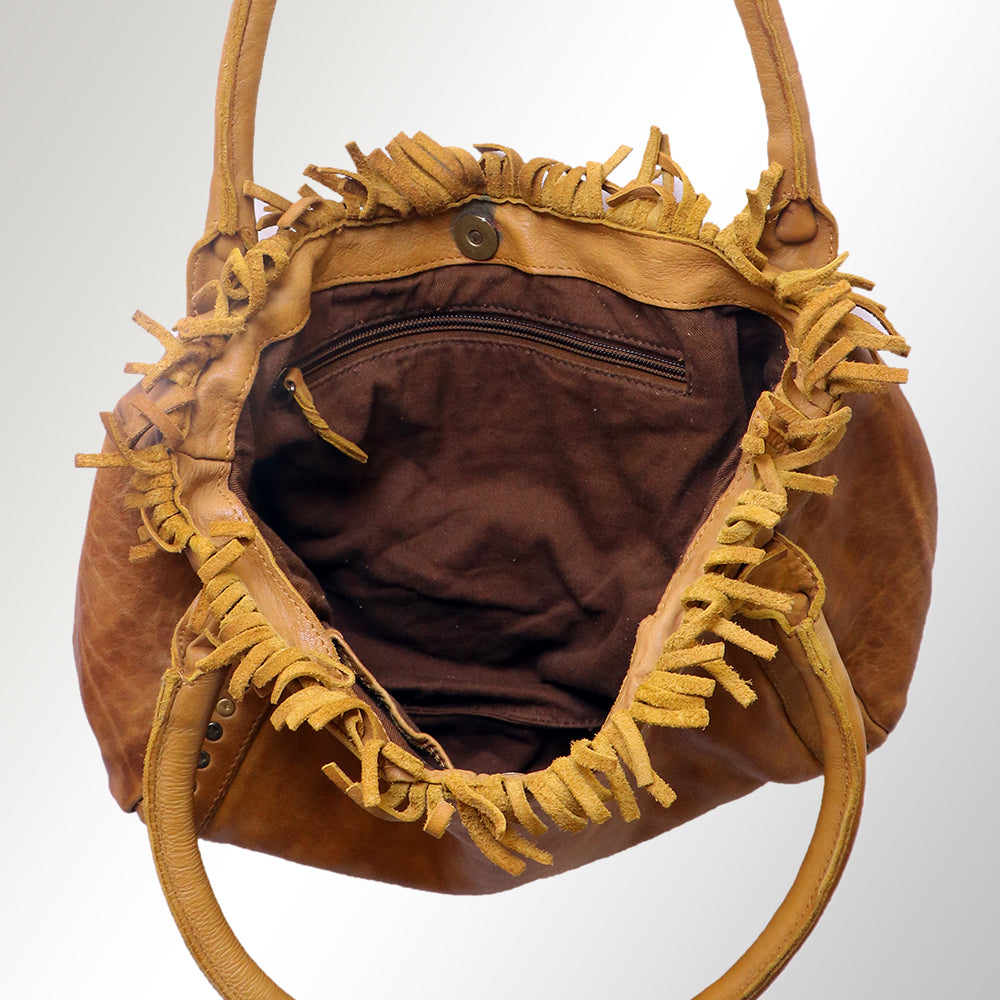 Never Mind Tote Vintage Handmade Genuine Cowhide Leather