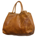 Never Mind Tote Vintage Handmade Genuine Cowhide Leather