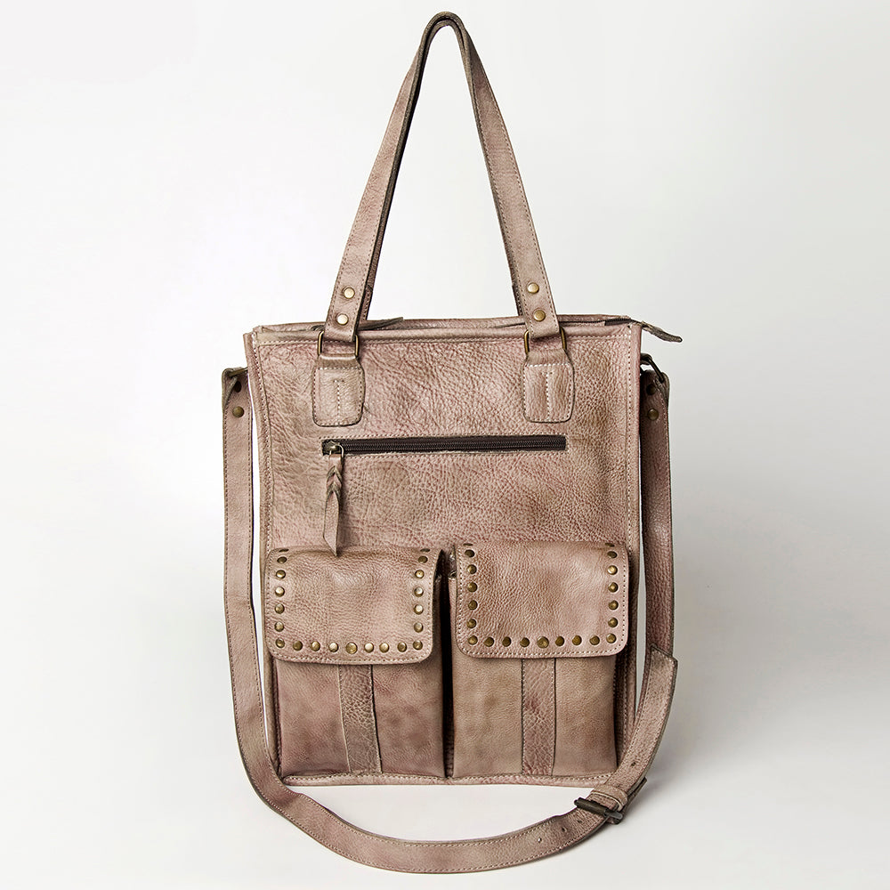 Never Mind Tote Vintage Handmade Genuine Cowhide Leather