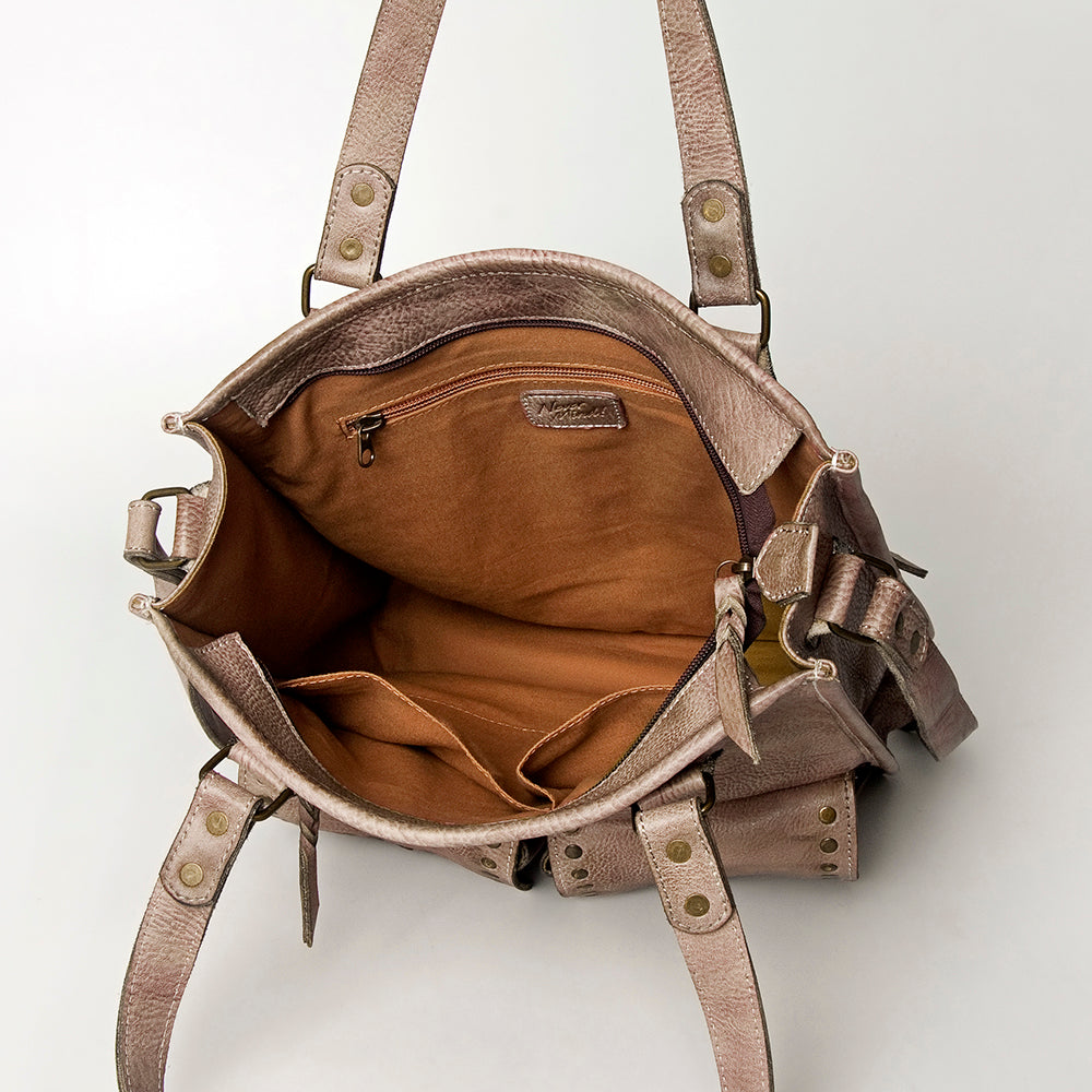 Never Mind Tote Vintage Handmade Genuine Cowhide Leather