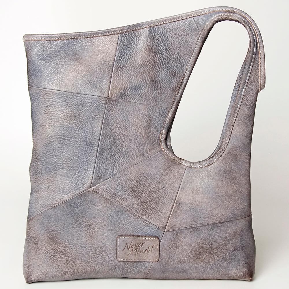 Never Mind Tote Vintage Handmade Genuine Cowhide Leather