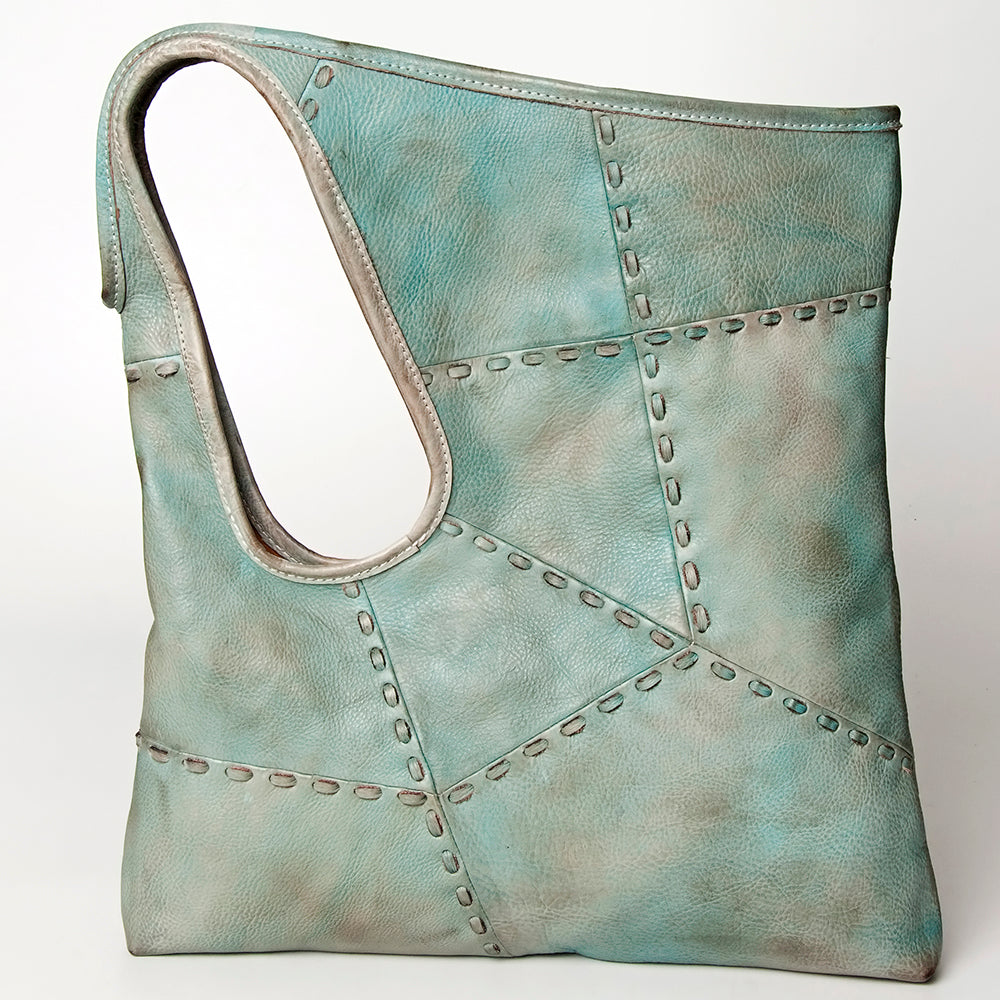 Never Mind Tote Vintage Handmade Genuine Cowhide Leather