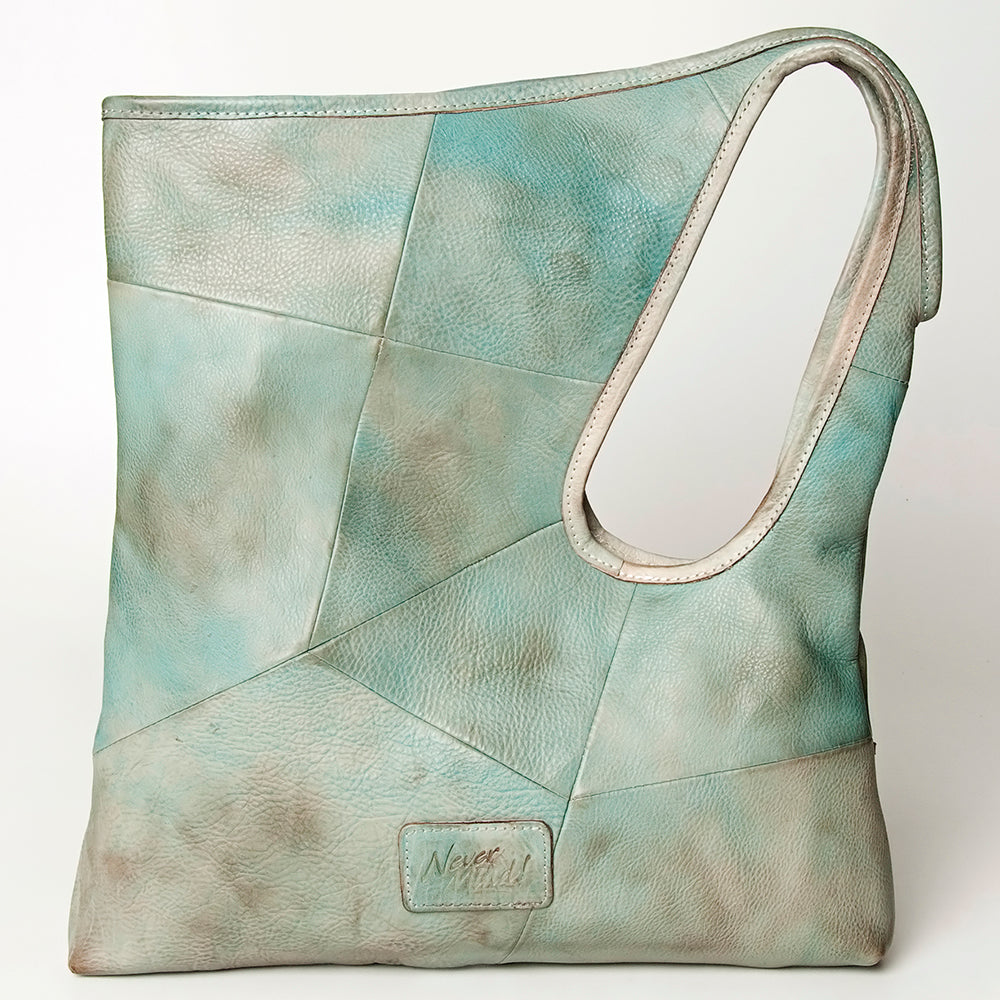 Never Mind Tote Vintage Handmade Genuine Cowhide Leather