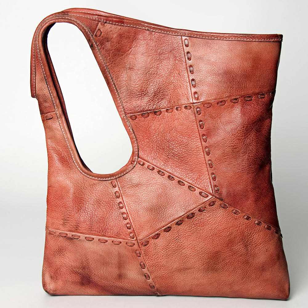 Never Mind Tote Vintage Handmade Genuine Cowhide Leather