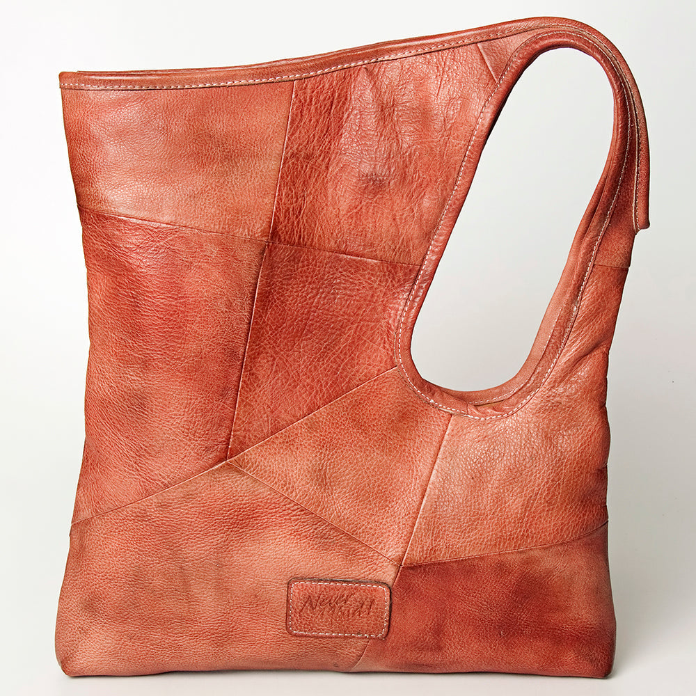 Never Mind Tote Vintage Handmade Genuine Cowhide Leather