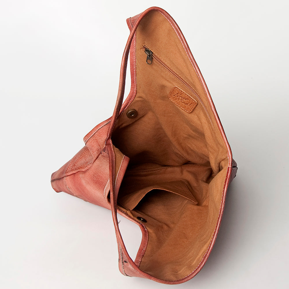 Never Mind Tote Vintage Handmade Genuine Cowhide Leather