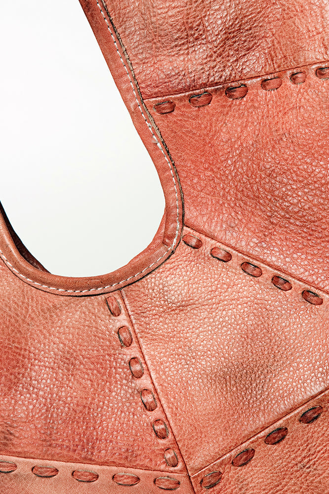 Never Mind Tote Vintage Handmade Genuine Cowhide Leather