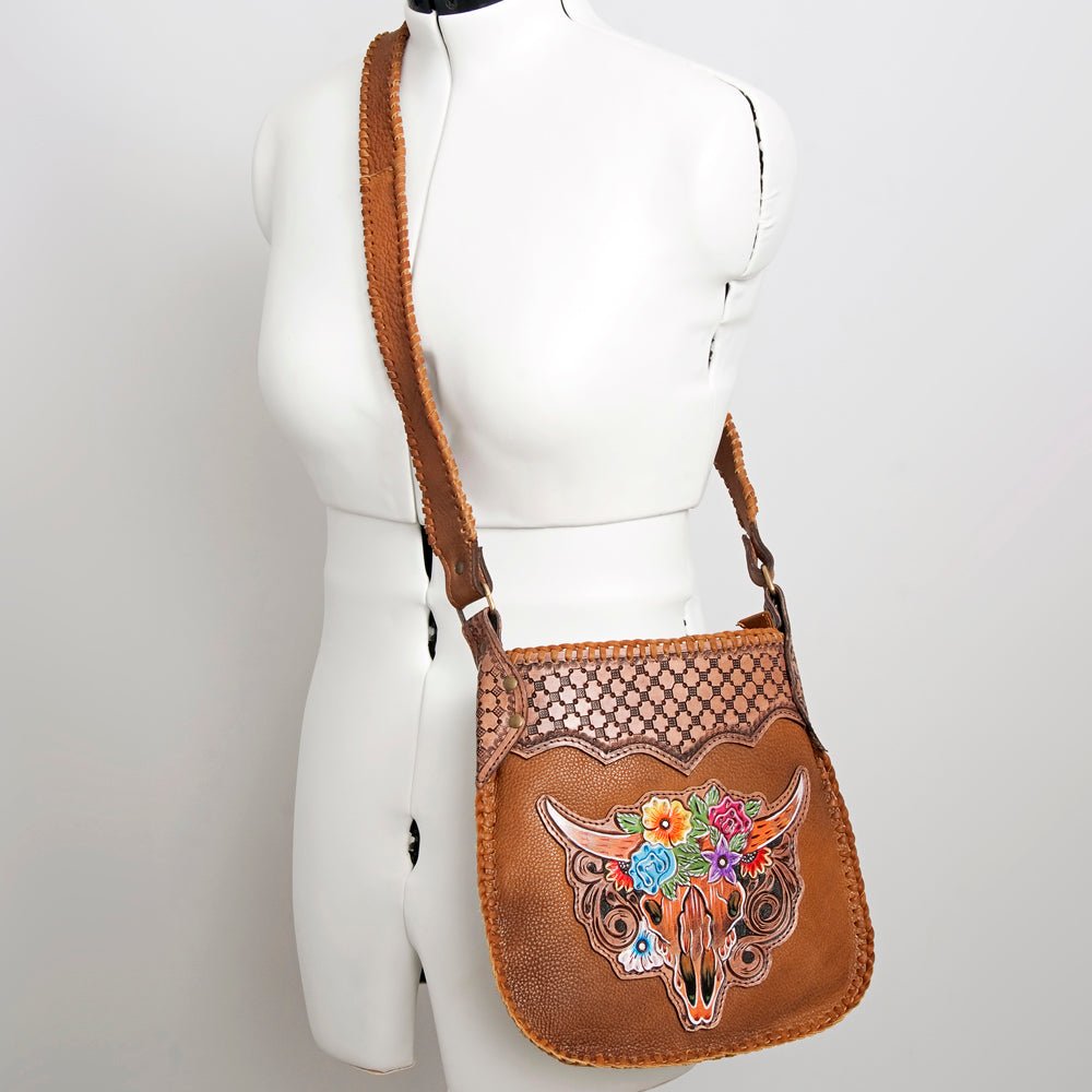American Darling Crossbody Hand Tooled Genuine Leather