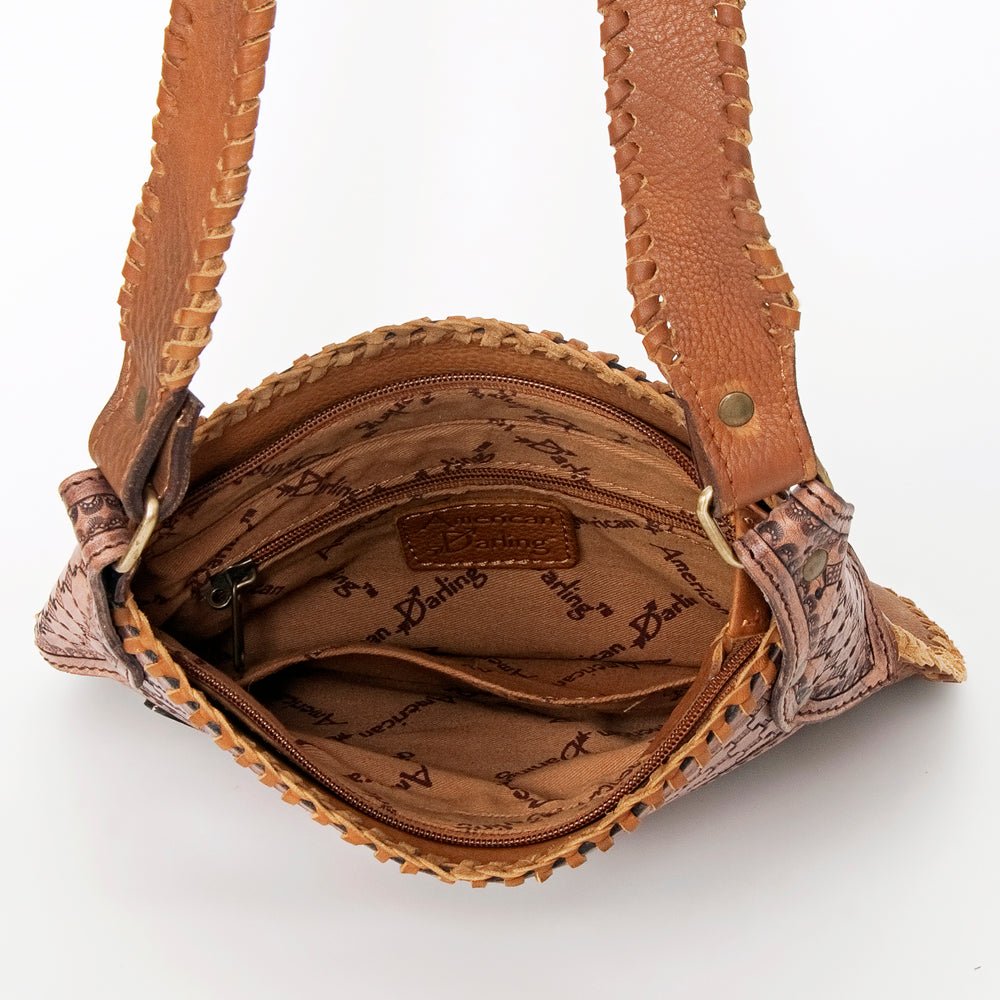 American Darling Crossbody Hand Tooled Genuine Leather