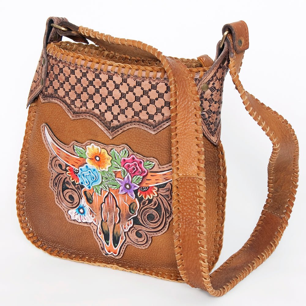 American Darling Crossbody Hand Tooled Genuine Leather