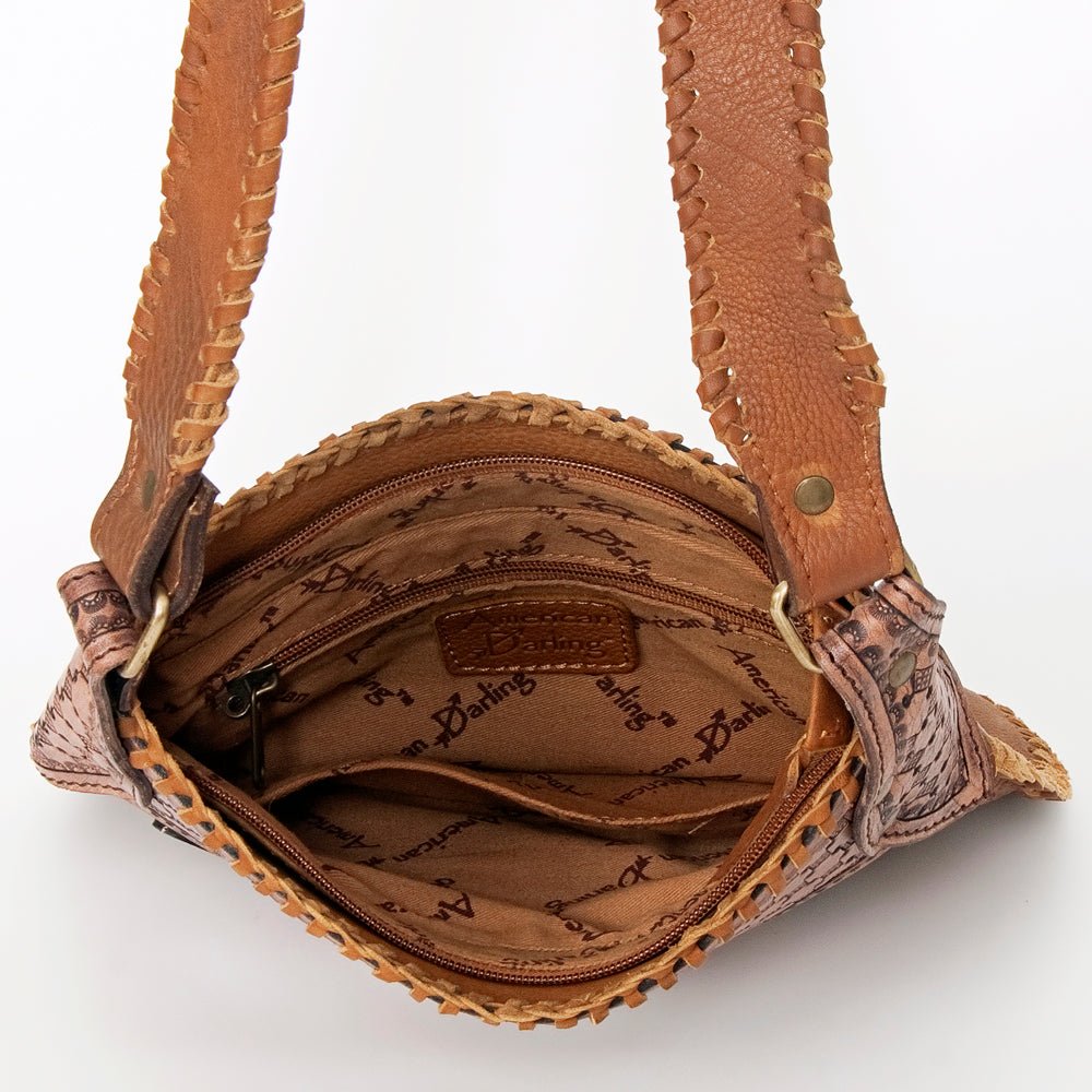 American Darling Crossbody Hand Tooled Genuine Leather