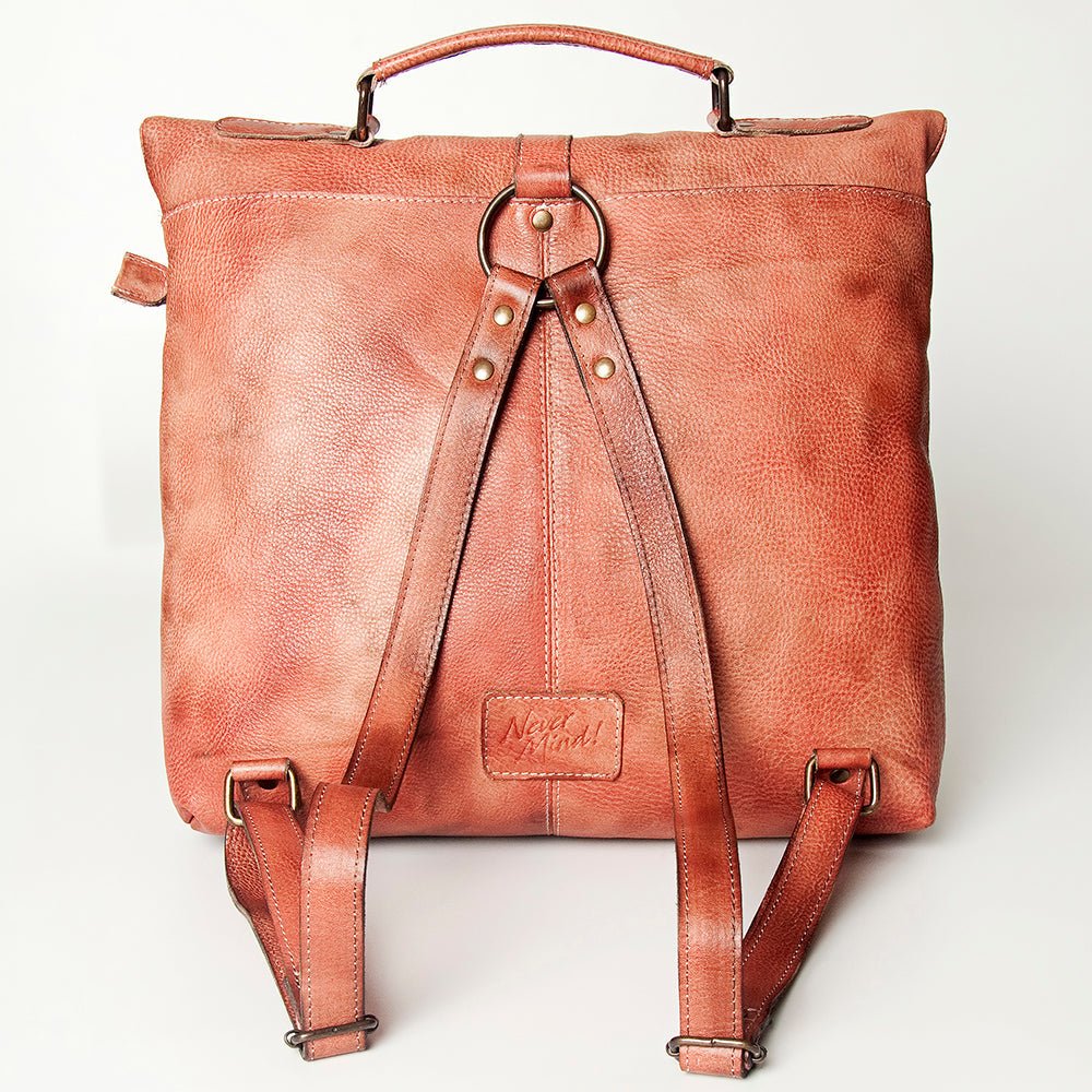Never Mind Backpack Vintage Handmade Genuine Cowhide Leather
