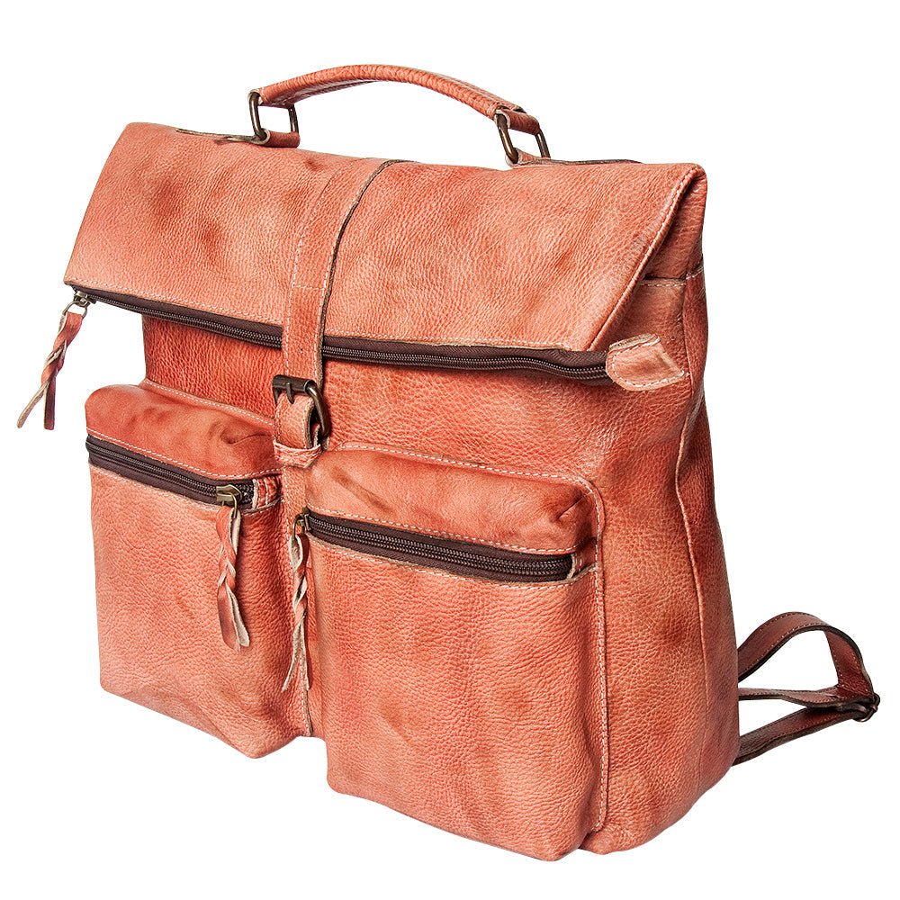 Never Mind Backpack Vintage Handmade Genuine Cowhide Leather