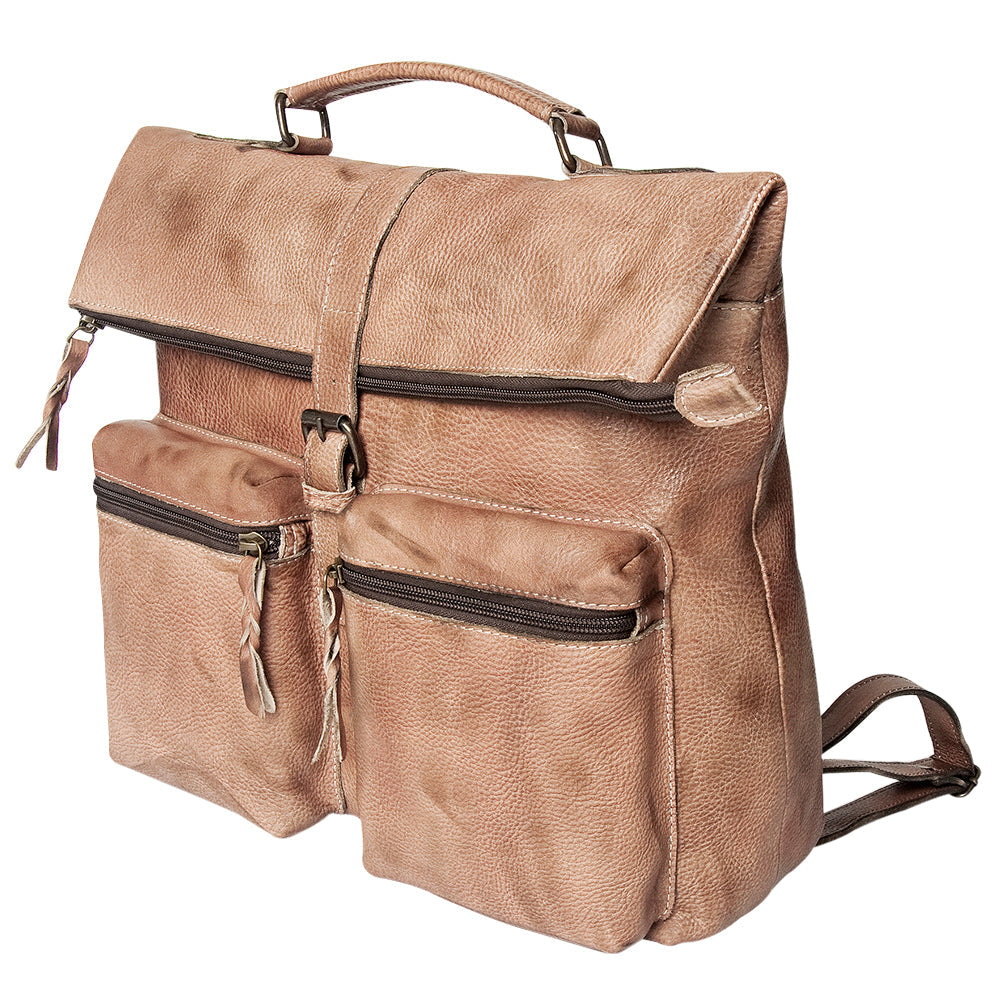 Never Mind Backpack Vintage Handmade Genuine Cowhide Leather