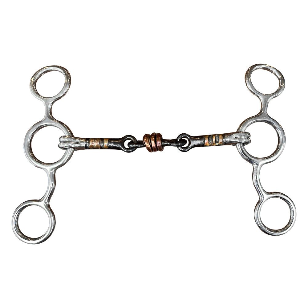 HILASON Western 3 pcs Dogbone Copper Rings Short Gag Bit with Sweet Iron | Horse Bits Walking Training Equine for horses