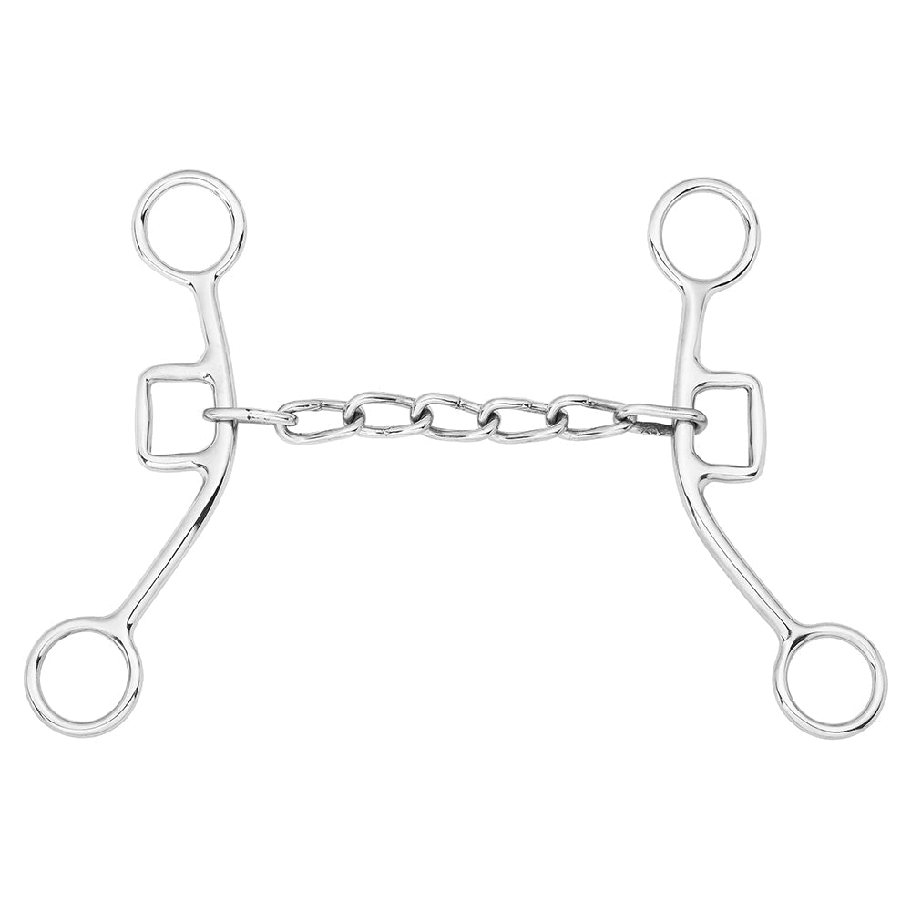Hilason Western Fixed-Cheek Chain Training Bit, Stainless Steel