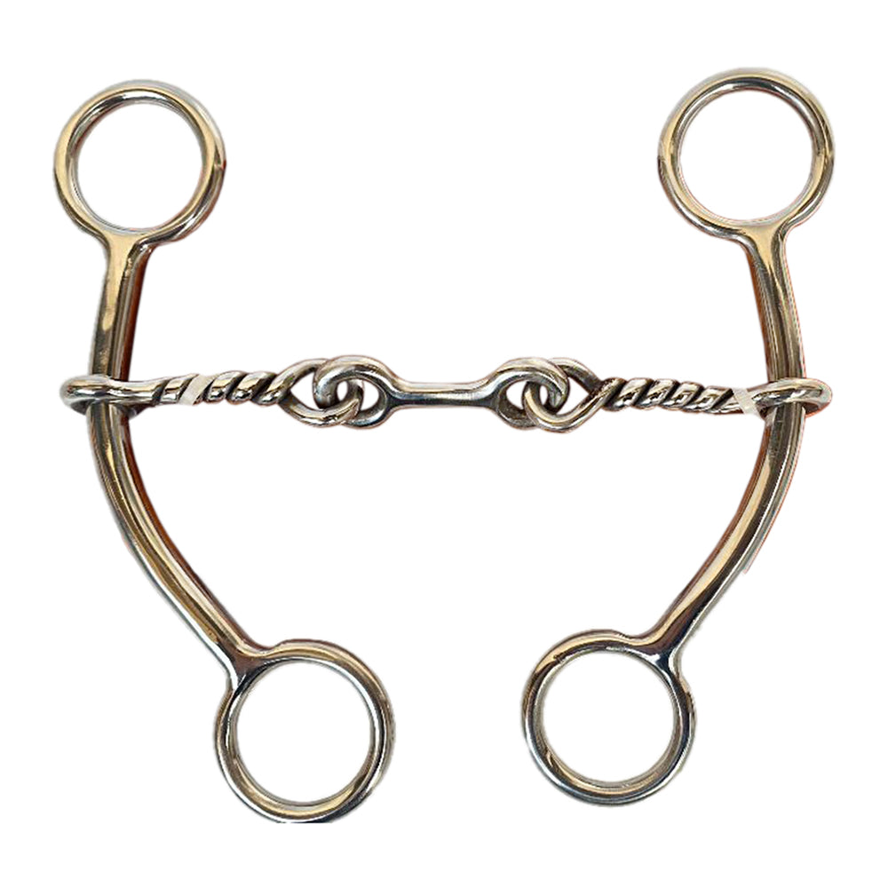 Bar H Equine Dogbone Horse Goosetree Twisted Wire 5 In Mouthpiece Curb Bit Stainless Steel
