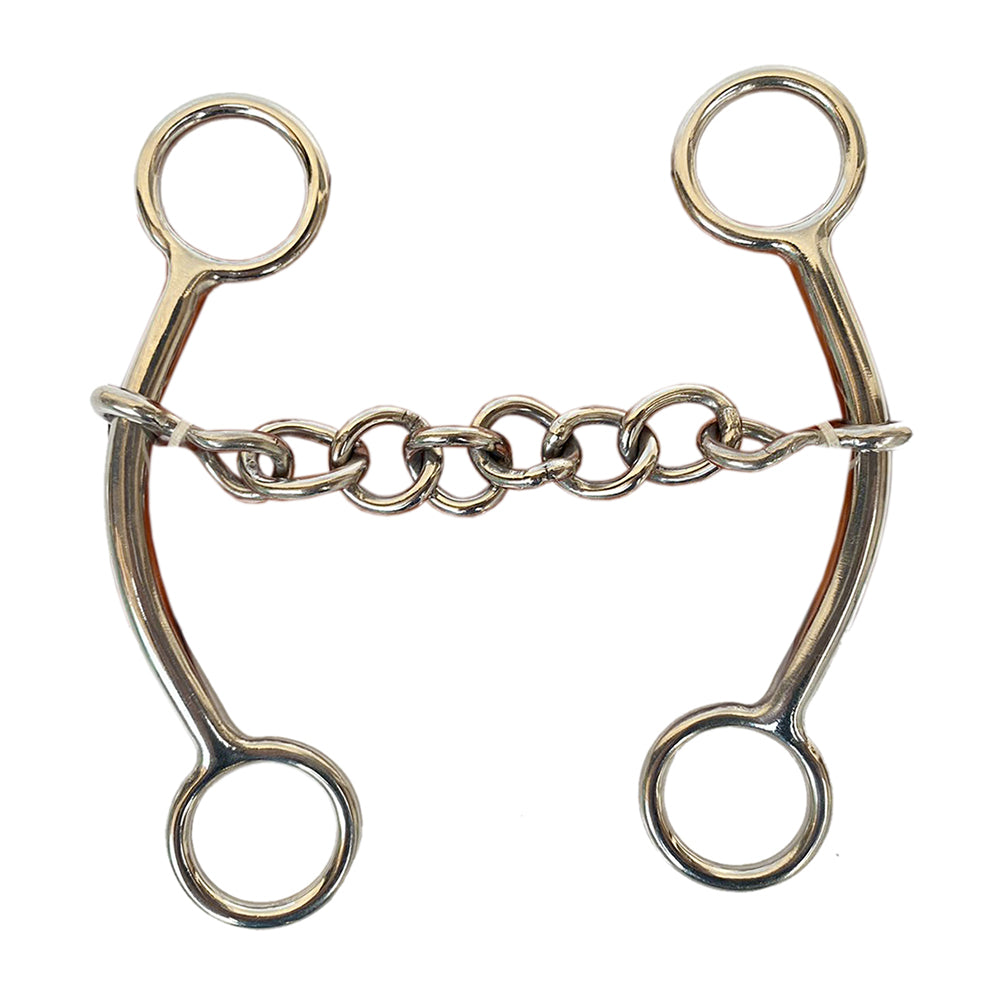 Bar H Equine Western Horse 5 In Mouthpiece Chain Curb Bit Stainless Steel