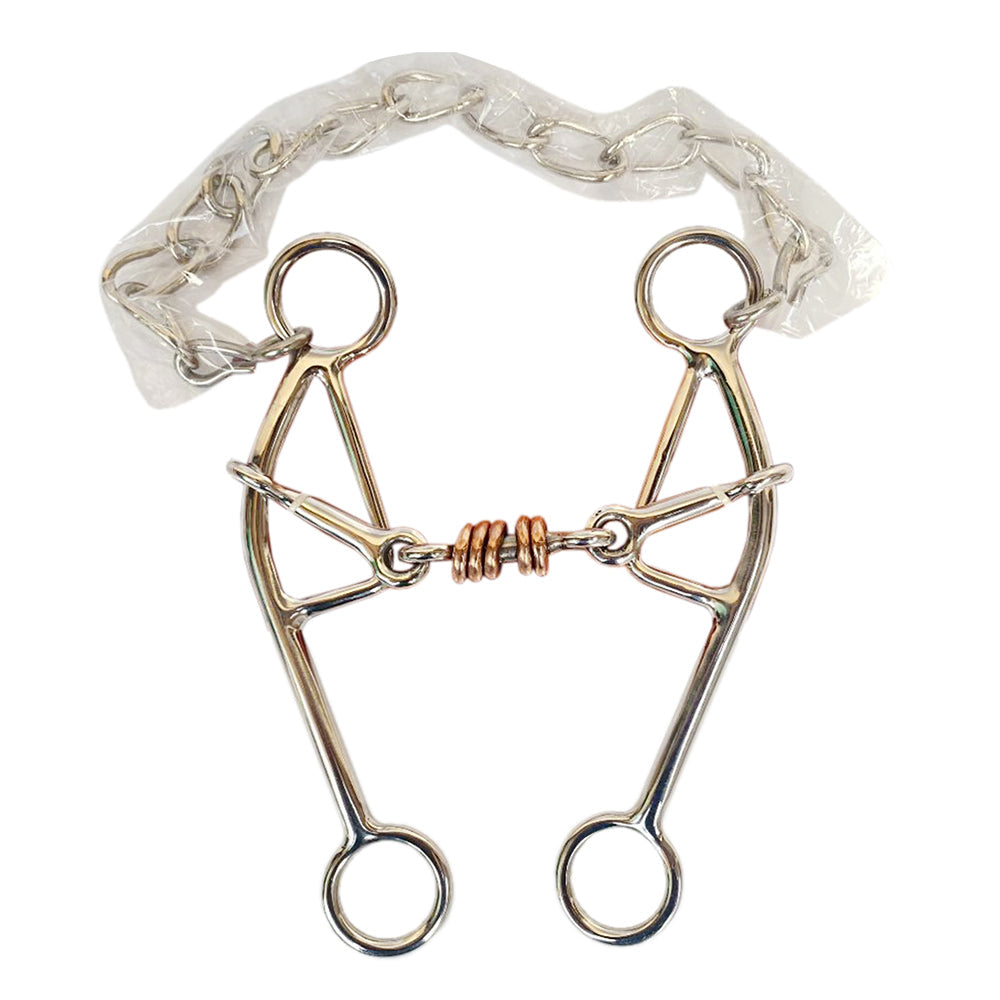 HILASON Gag Double Jointed Bit with Dogbone Copper Rollers Link | Horse Bits Western Walking Training Equine for horses