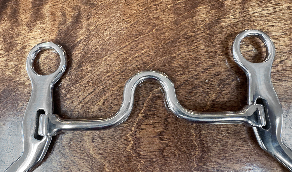 BAR H EQUINE  Western Horse 5 In Mouth Cavalry Shank Ported With Stainless Steel Bit
