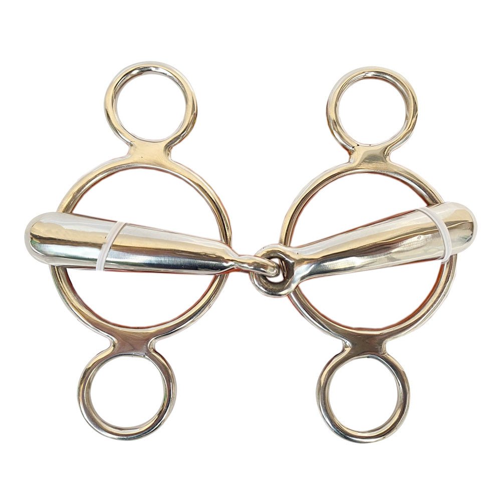 HILASON Light Weight Hollow 3Ring Continental Gag Bit with Stainless Steel Horse Bits Western Walking Training Equine horses