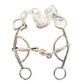 BAR H EQUINE  Western Horse Medium Shank Three Piece Copper Roller Stainless Steel Snaffle Bit