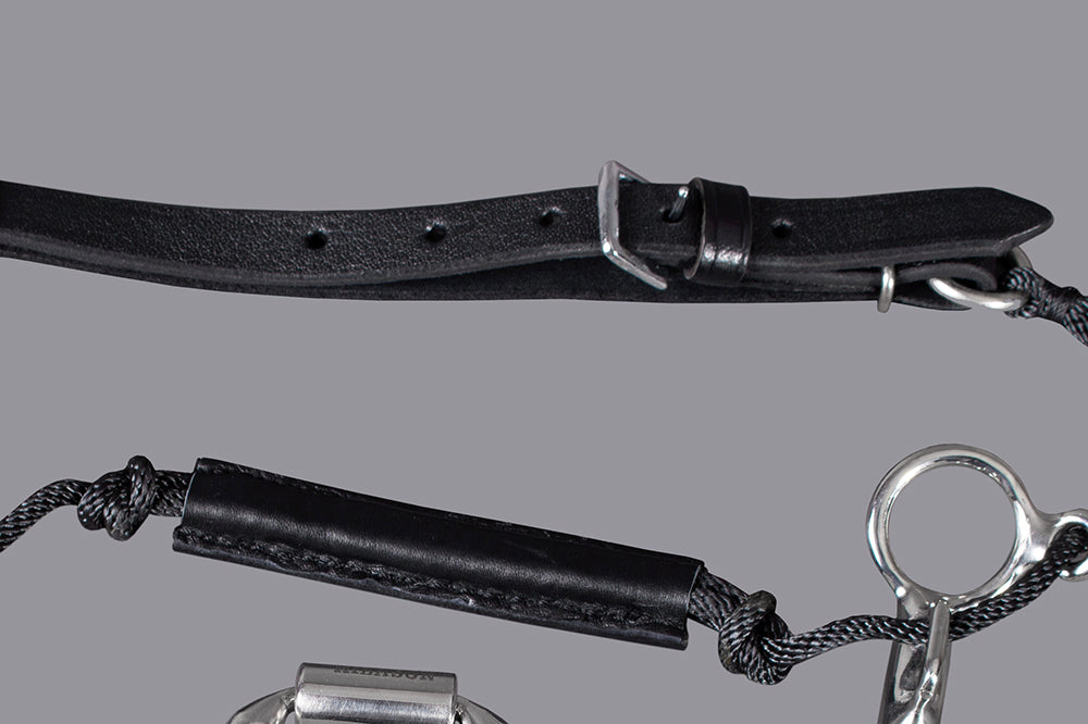 HILASON Med Port Stainless Steel O Ring Combination Elevator Bit w/ leather strap