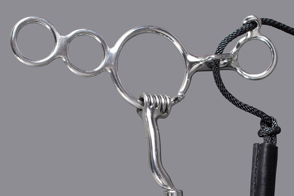 Hilason Mouth O Ring Low Port Gag Bit Solid Stainless Steel w/ leather strap | Horse Bits Western Training