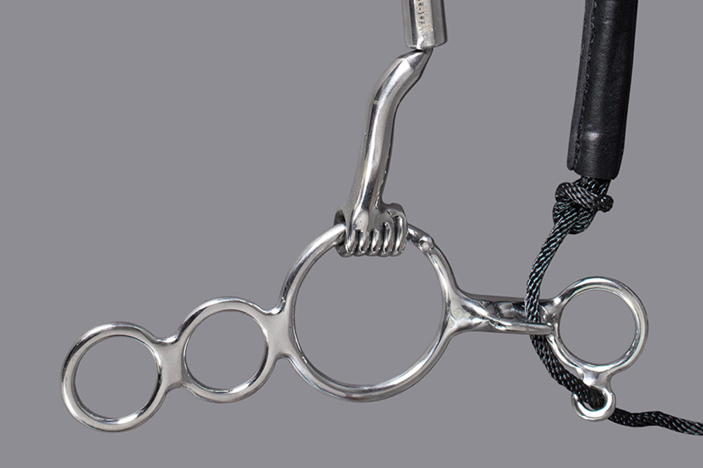 Hilason Mouth O Ring Low Port Gag Bit Solid Stainless Steel w/ leather strap | Horse Bits Western Training