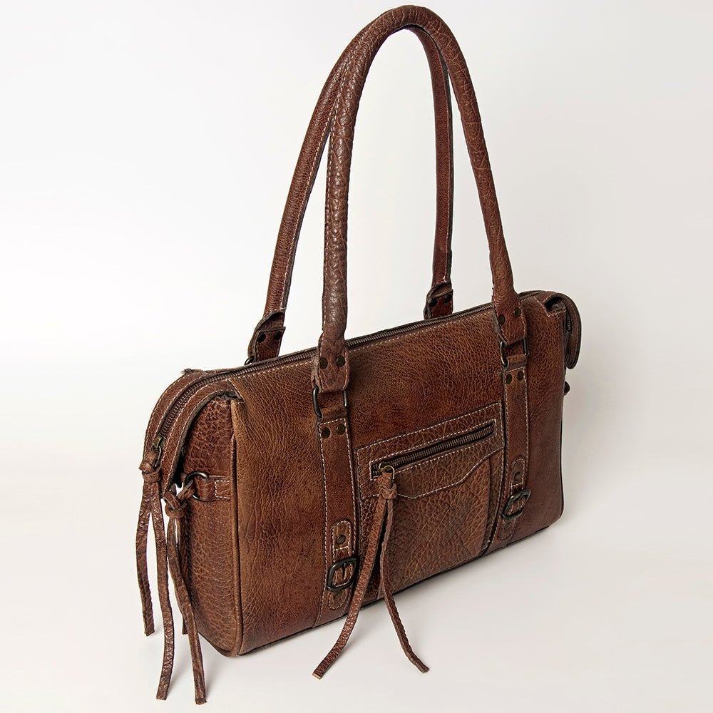 Vintage Handmade Genuine Cowhide Leather Tote Bag for Women