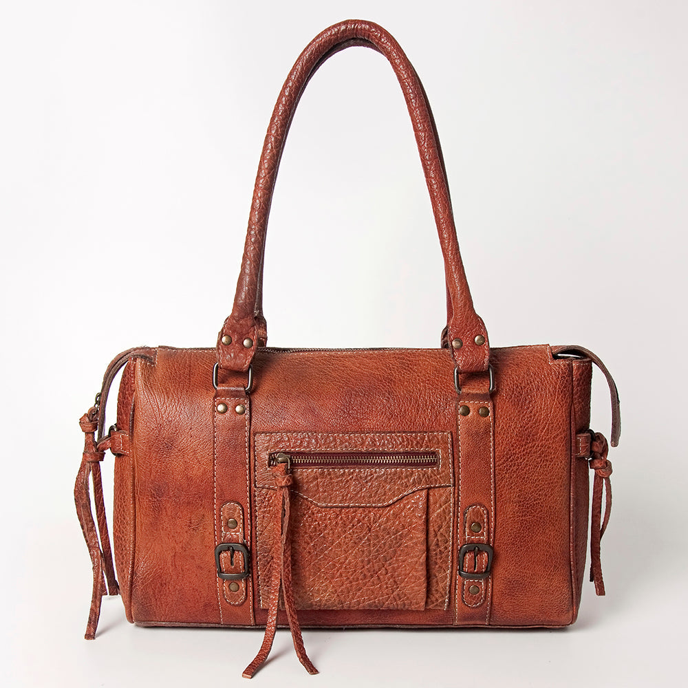 Never Mind Tote Vintage Handmade Genuine Cowhide Leather